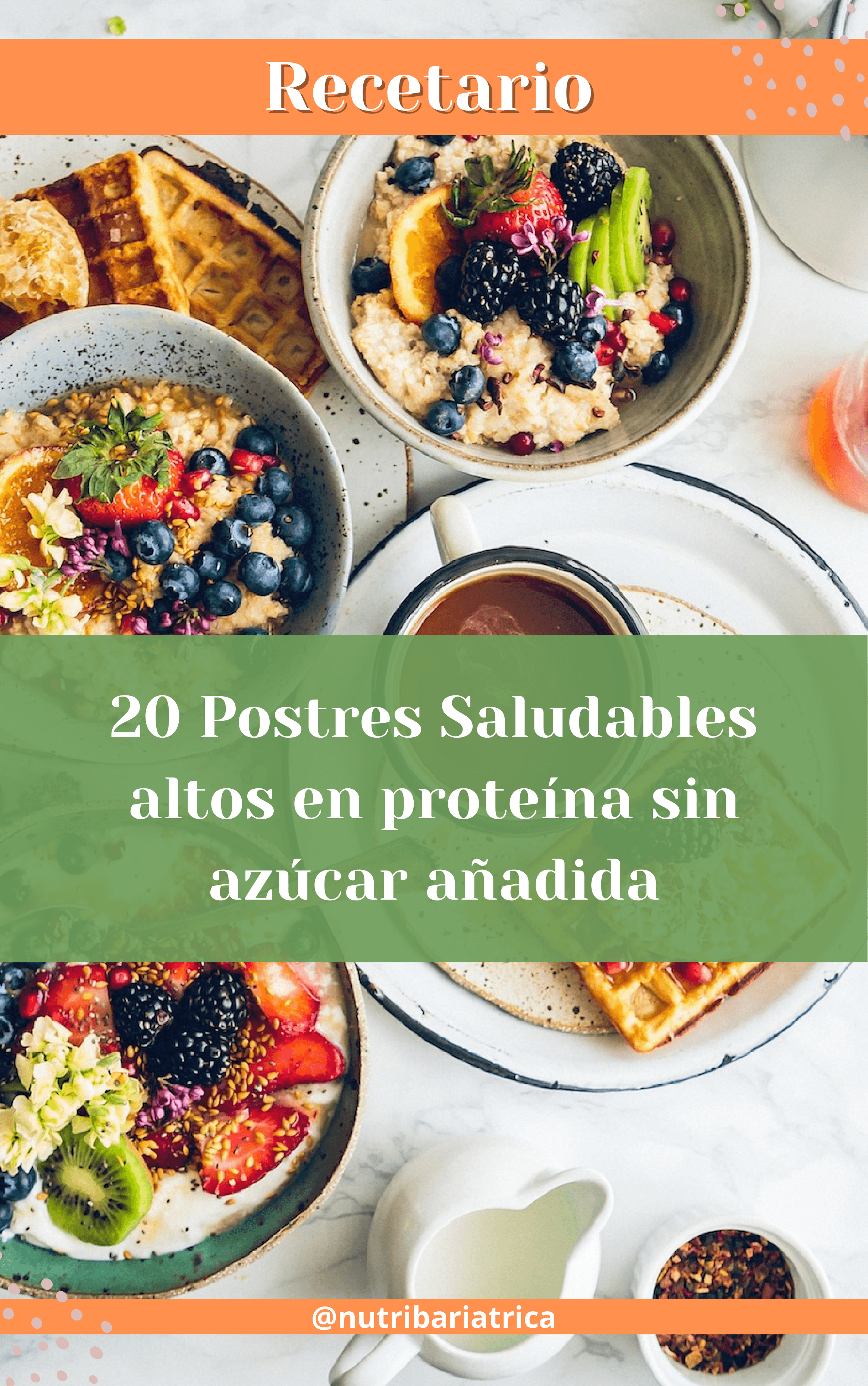 Portada del recetario 20 postres saludables